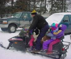 Snowmobile on the move